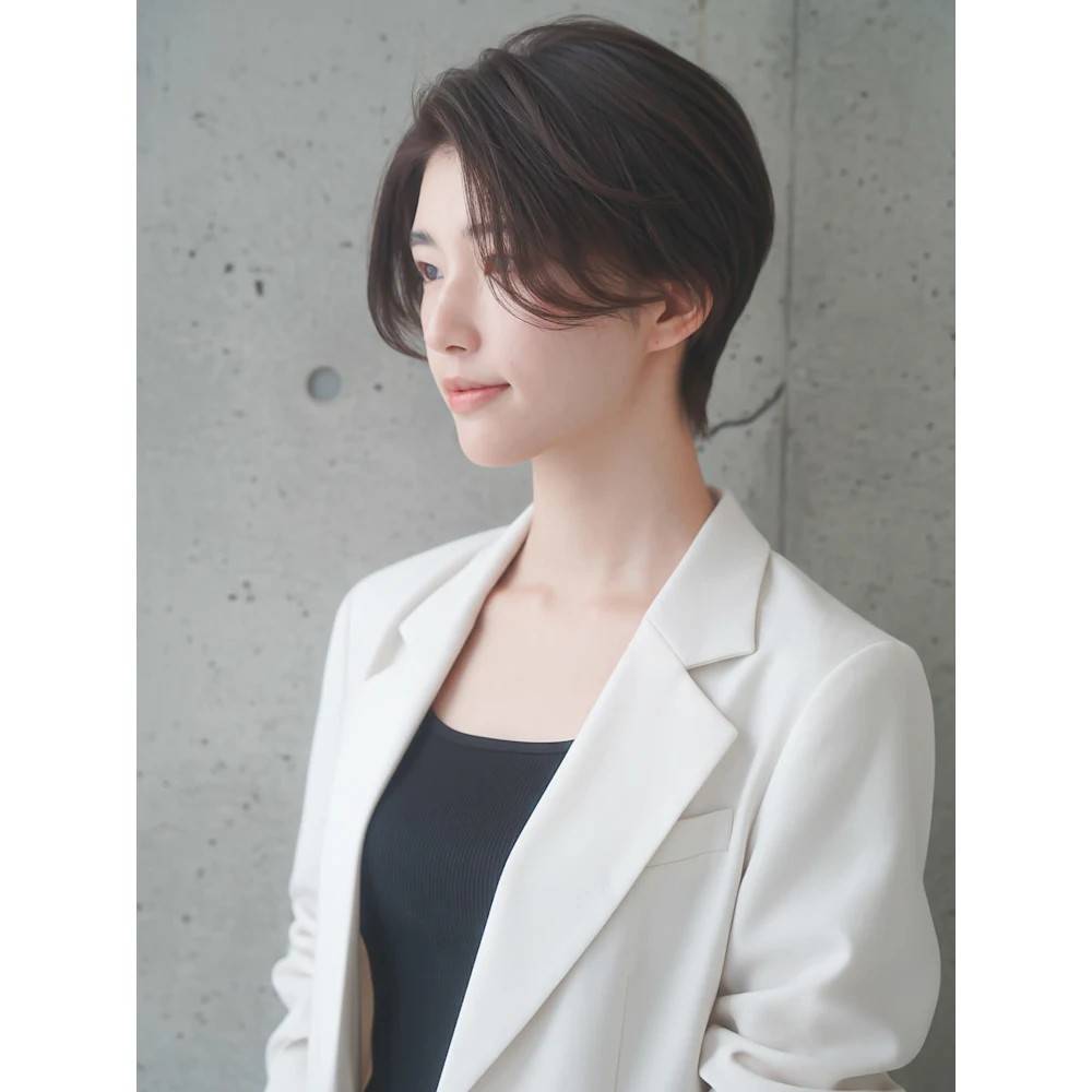 かきあげバング×ハンサムショート