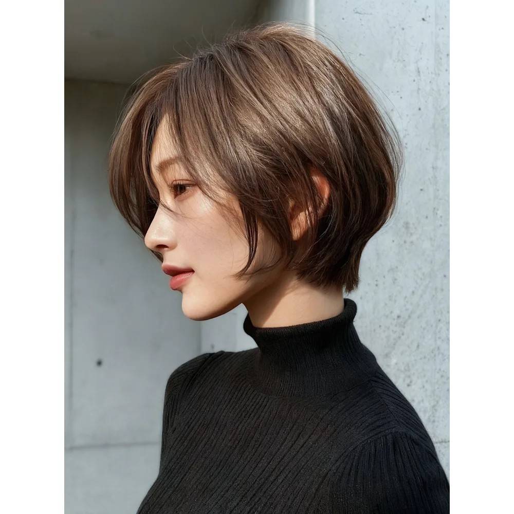 シースルーバングの色っぽショート