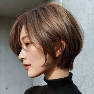  シースルーバングの色っぽショート 