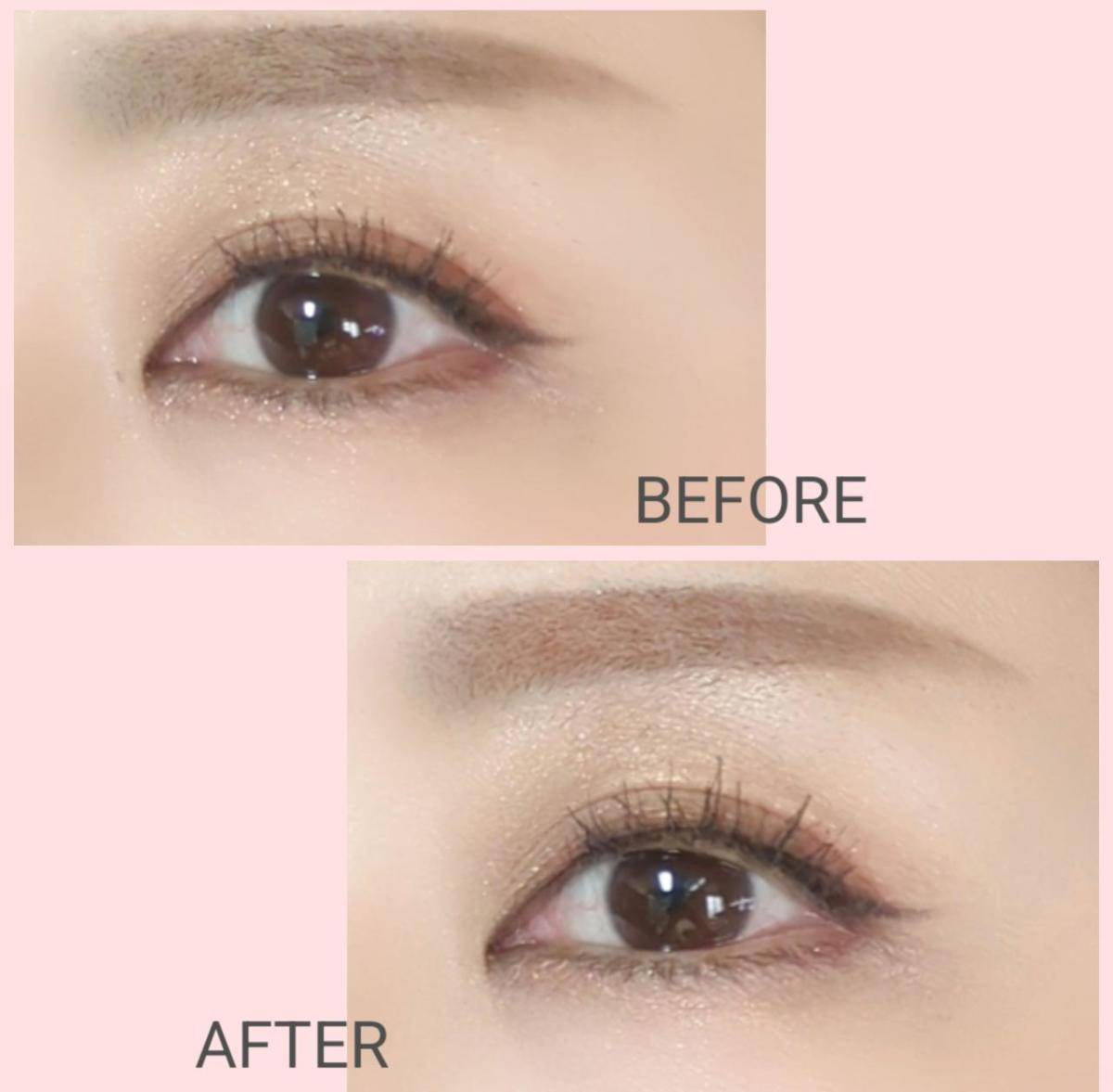 セザンヌ極細アイブロウマスカラ使用ビフォーアフター画像