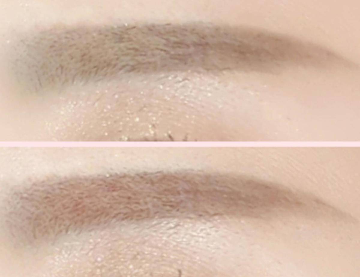 セザンヌ極細アイブロウマスカラ眉ビフォーアフター画像