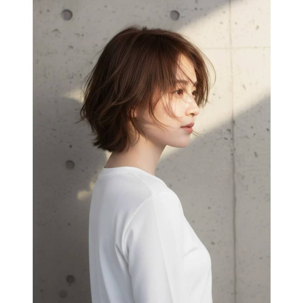 大人っぽいソフトウルフショートボブ