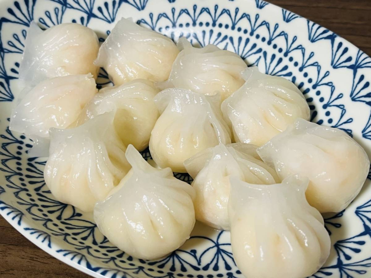 ツヤツヤな蒸し餃子……♡