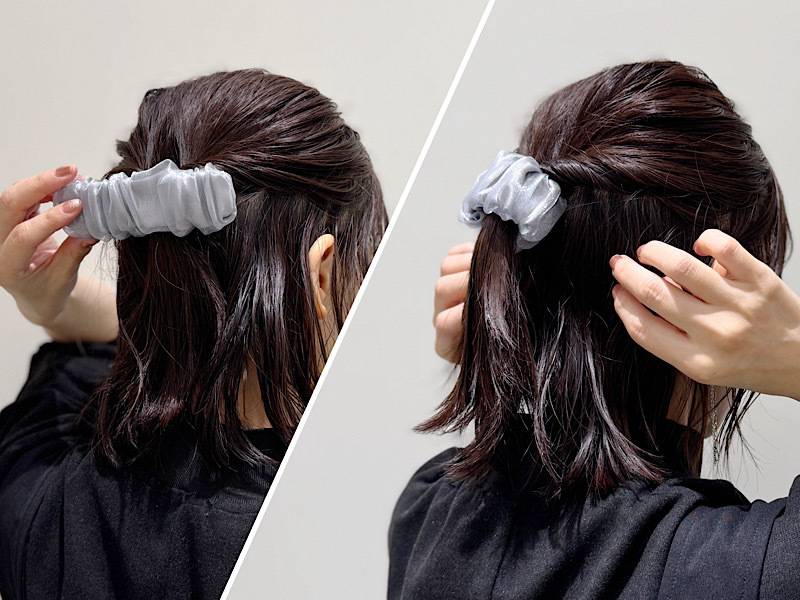 ロールカフを装着して巻きつけたビフォーアフター画像