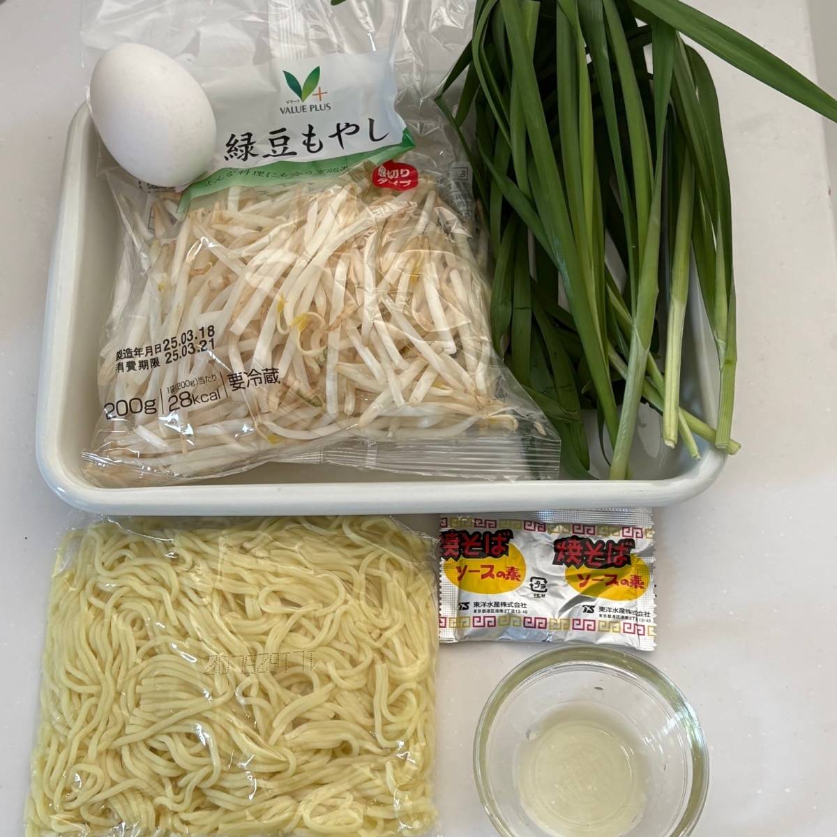 マルちゃん公式の「月見もやし焼そば」のレシピ