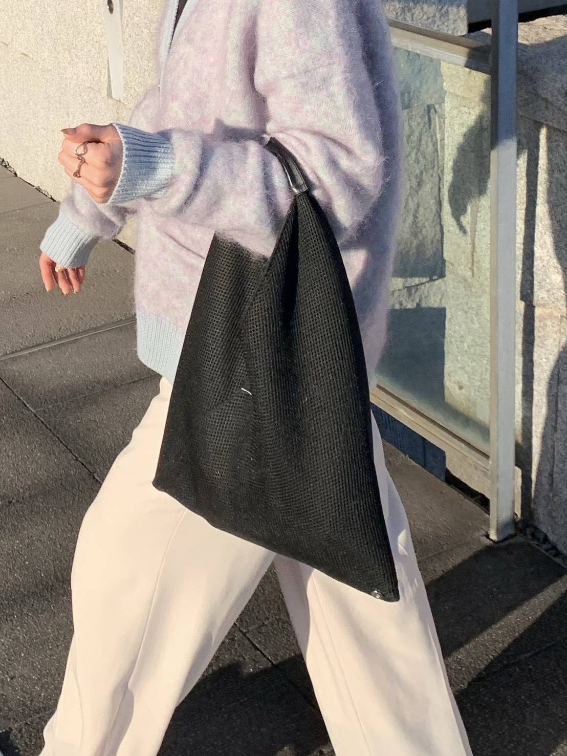 MM6 Maison Margiela ブラック・スモール トライアングル トートバッグ