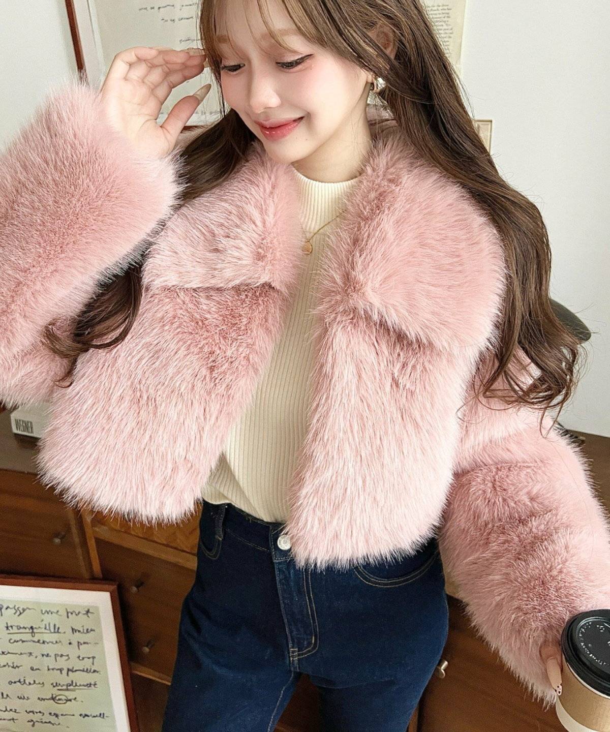 冬コーデの女性