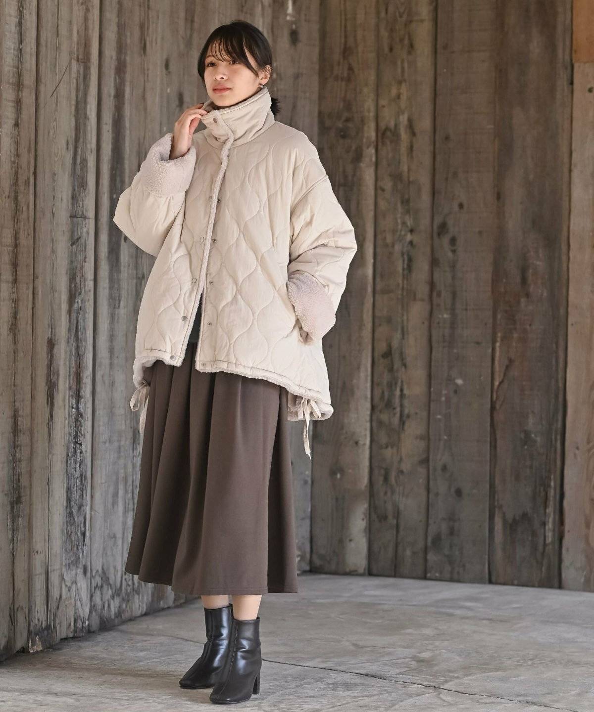 ボアブルゾンコーデ