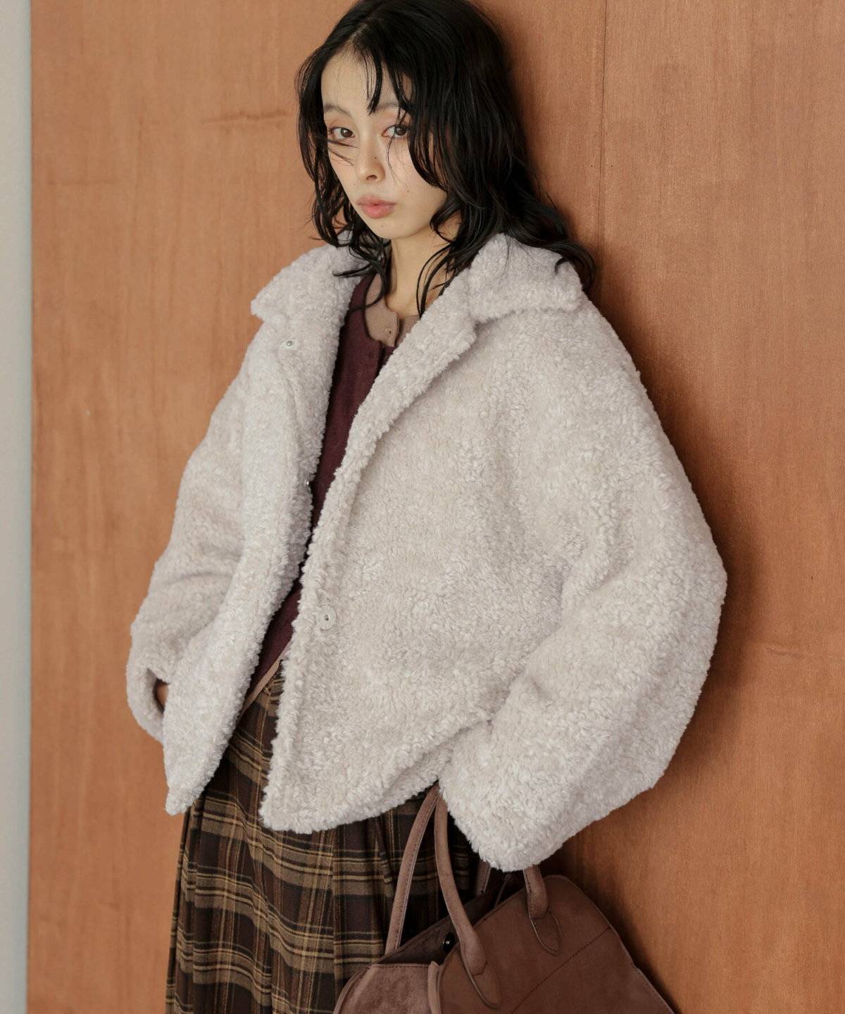 ボアブルゾンコーデ