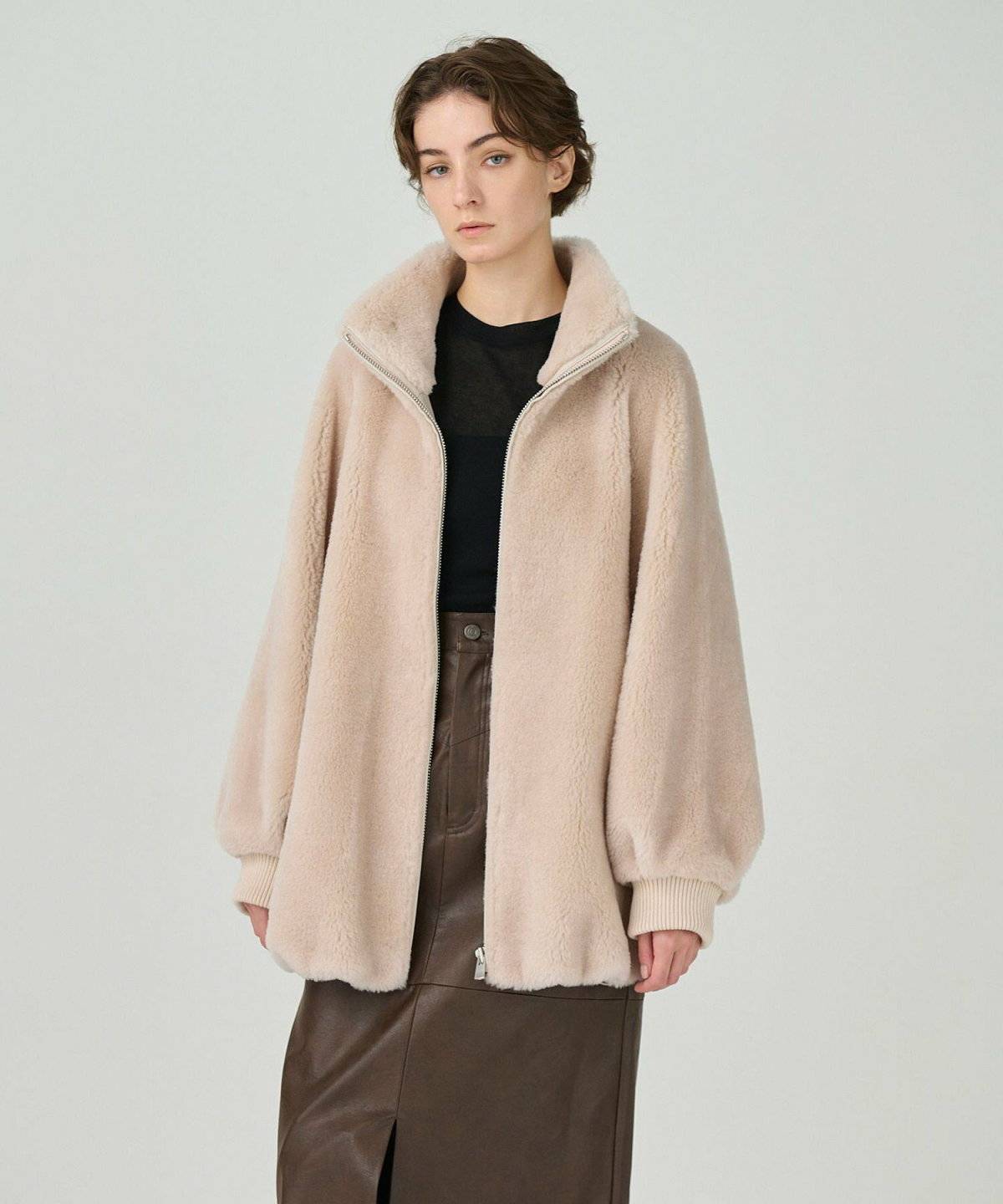 ボアブルゾンコーデ