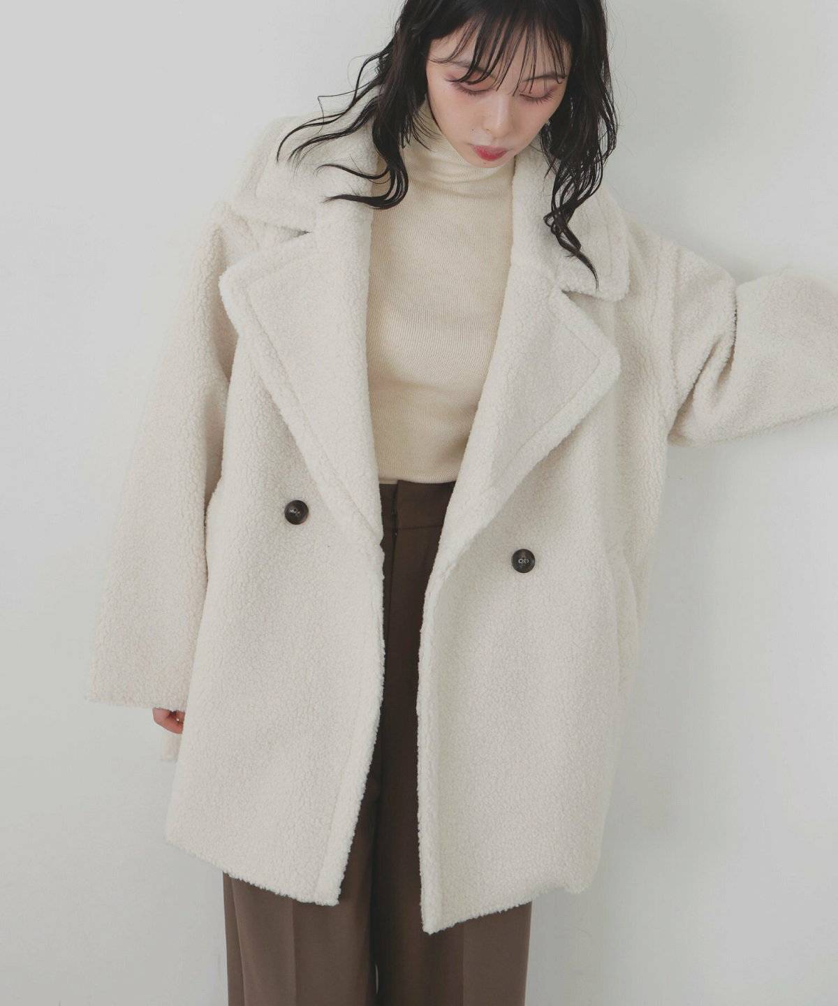 ボアコートコーデ