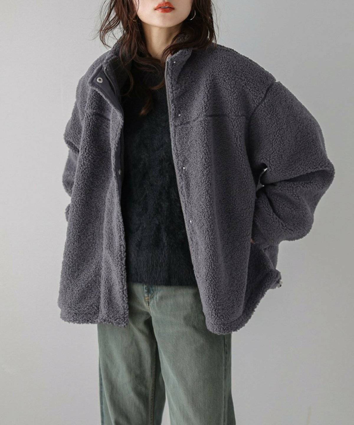 ボアコートコーデ