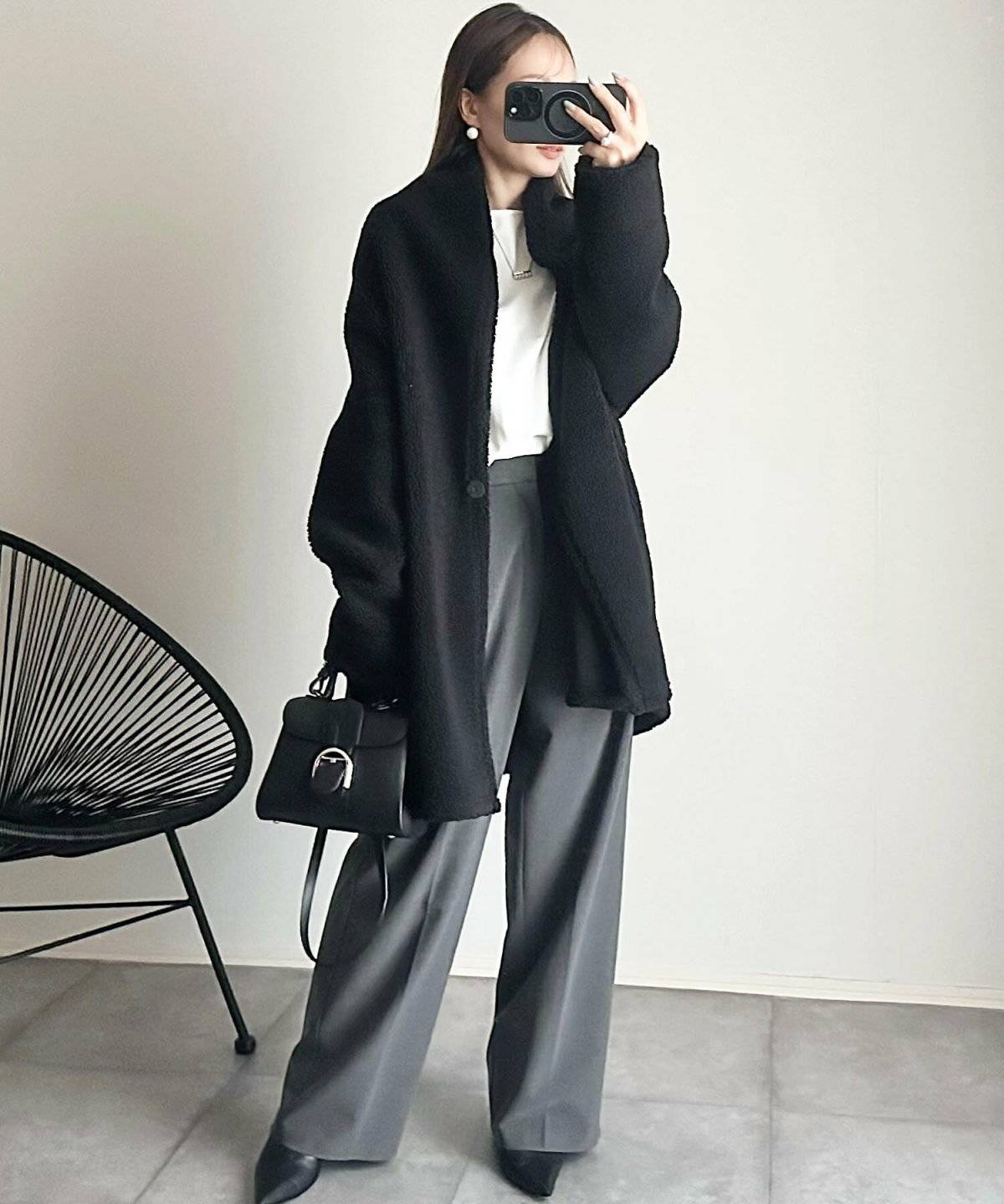 ボアコートコーデ