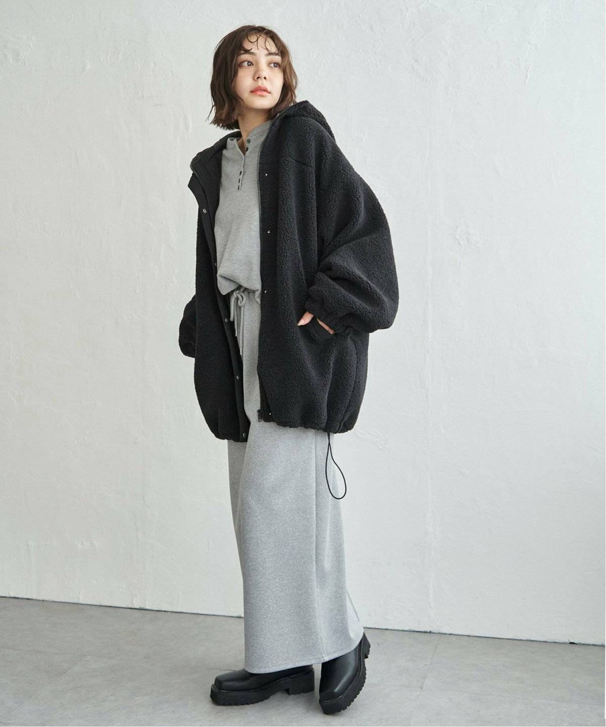 ボアコートコーデ