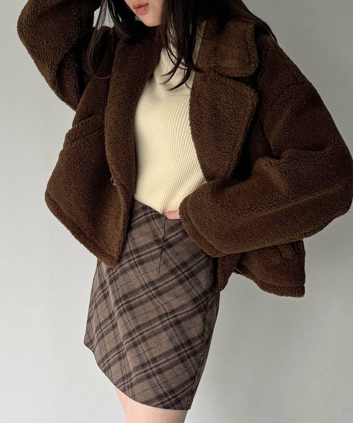 ボアコートコーデ