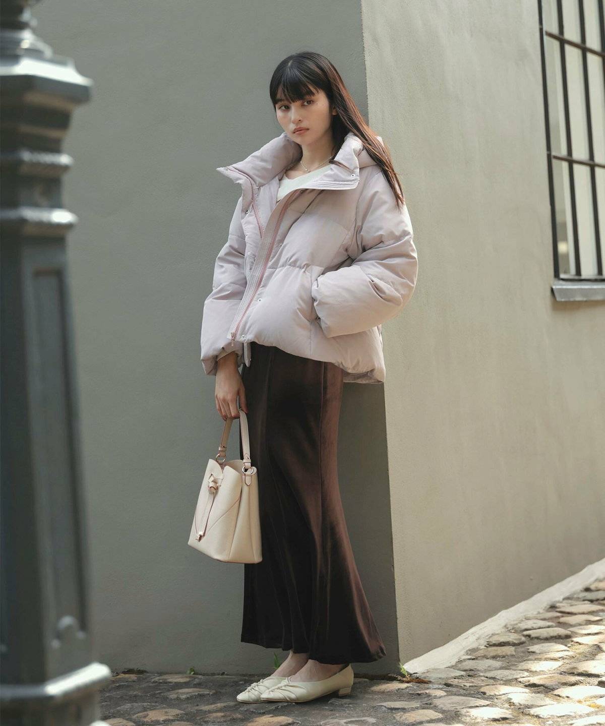 ダウンコートコーデ