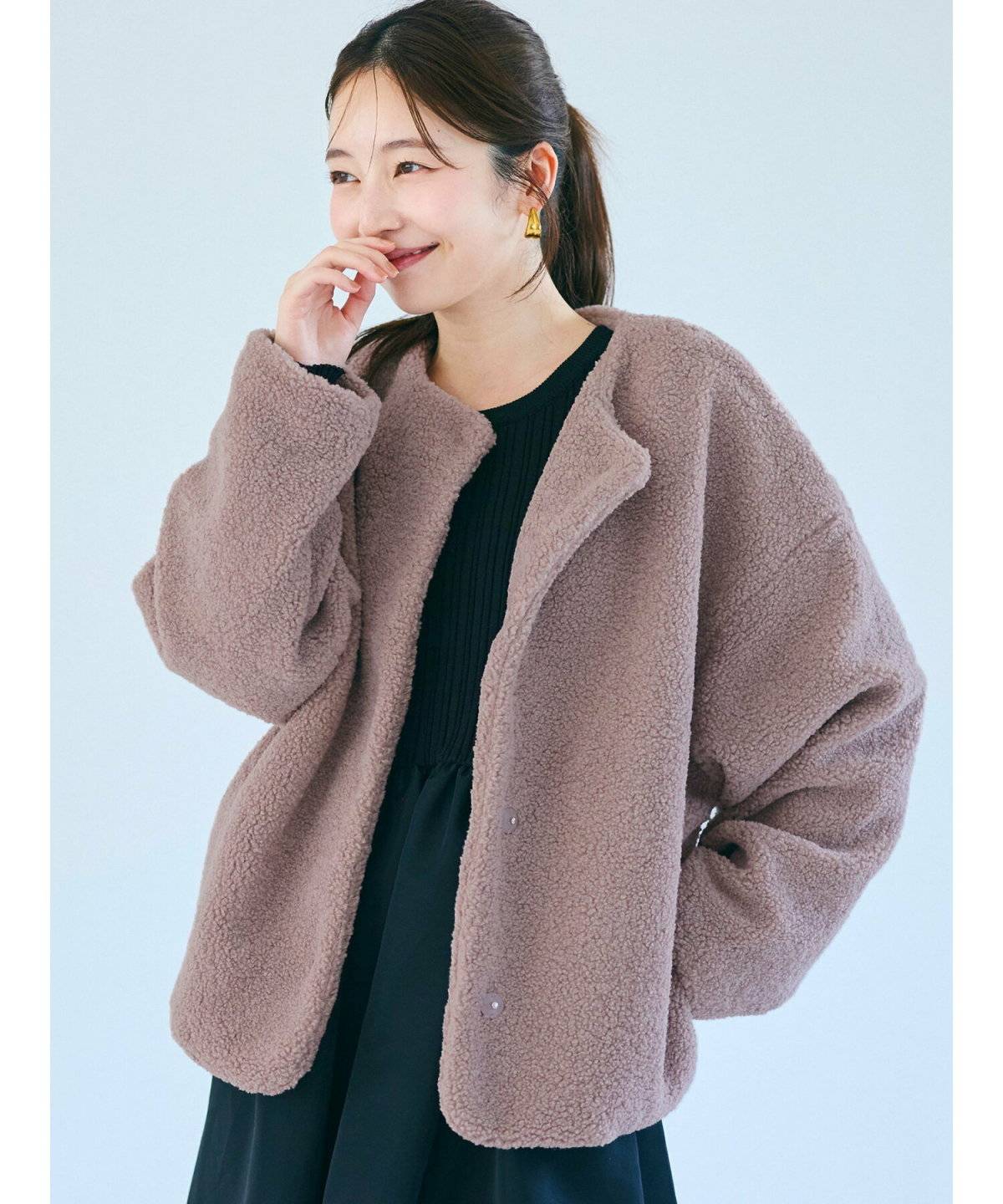 ボアコートコーデ