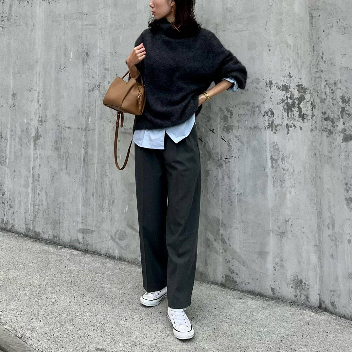 トップスの重ね着が◎