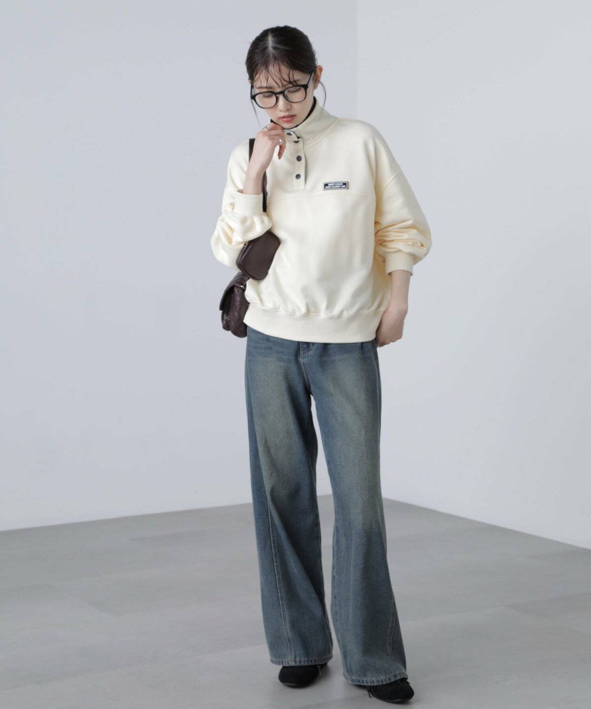 ボアフリースロングコートコーデ