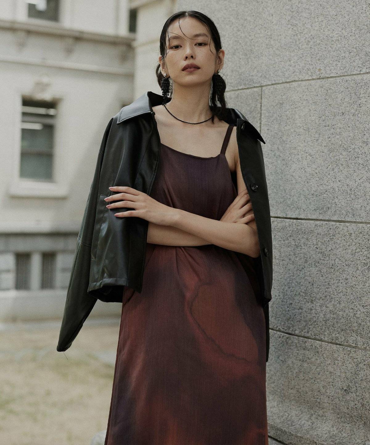 ライダースを着た女性