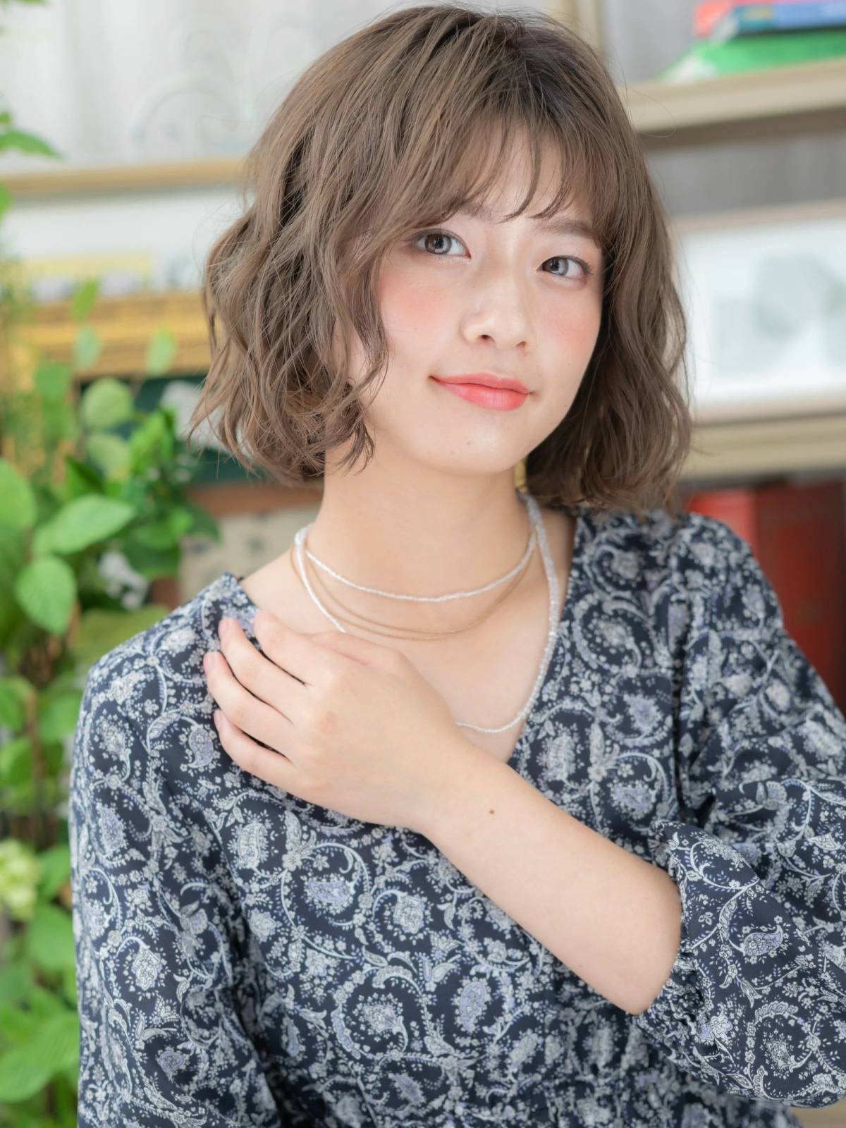 立体感ウェーブボブ