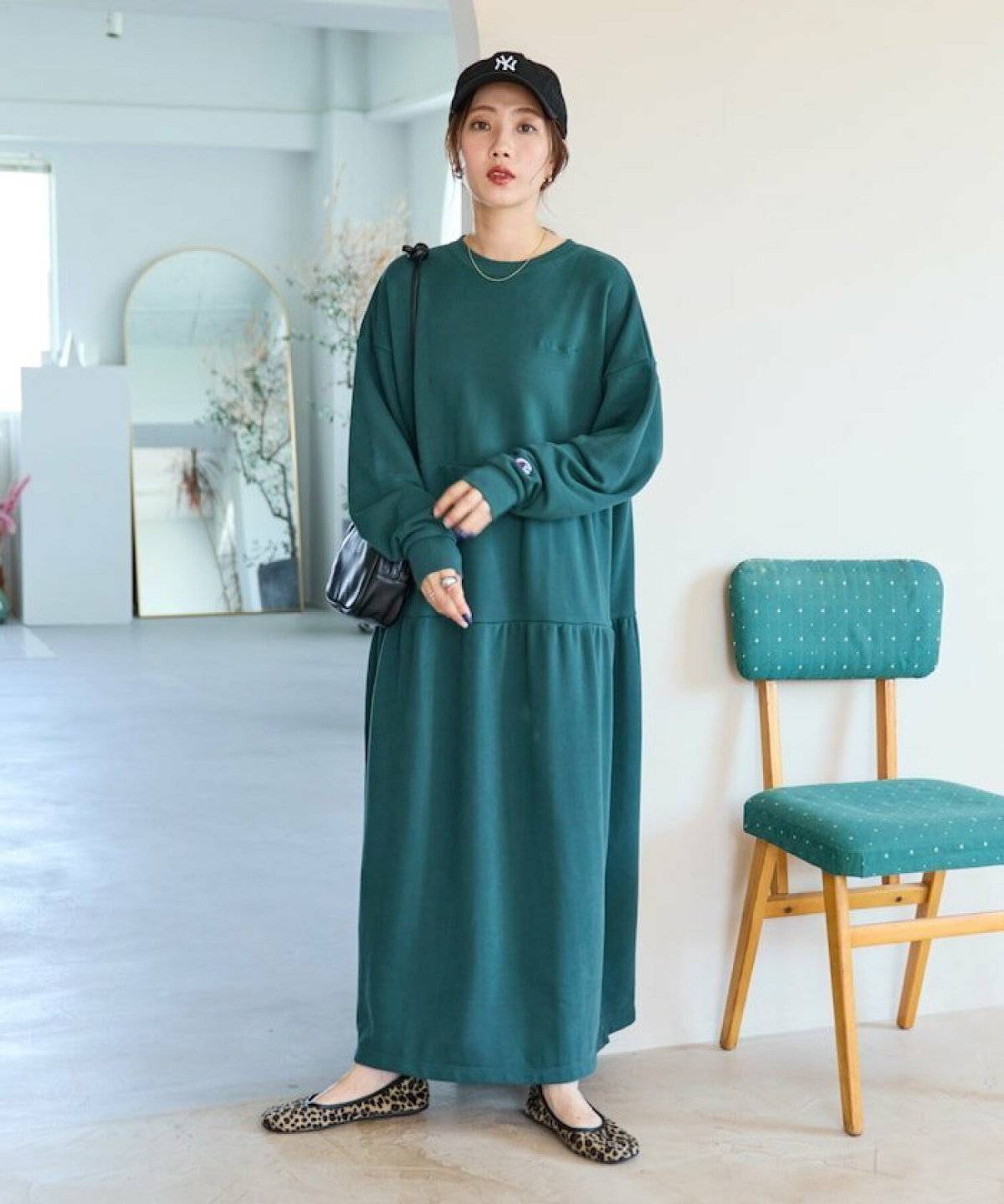 FREAK’S STORE チャンピオン スウェットワンピース ティアードワンピース