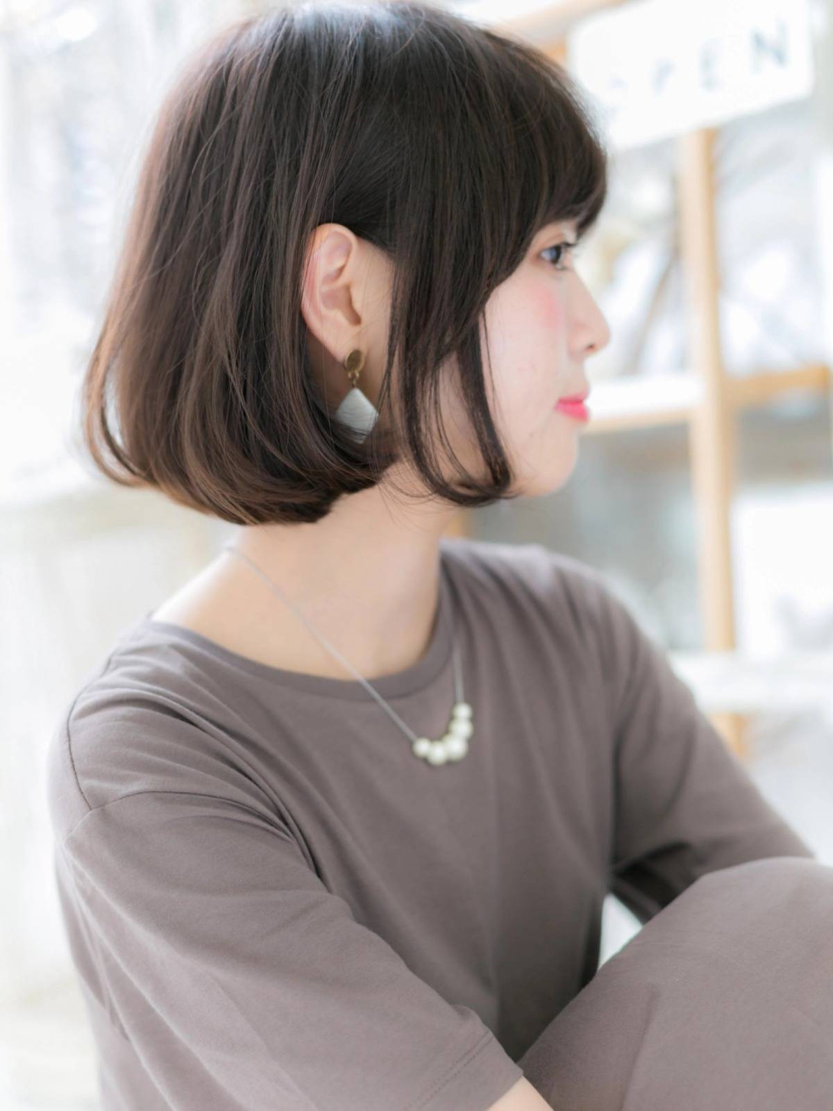 暗髪ワンカールボブ