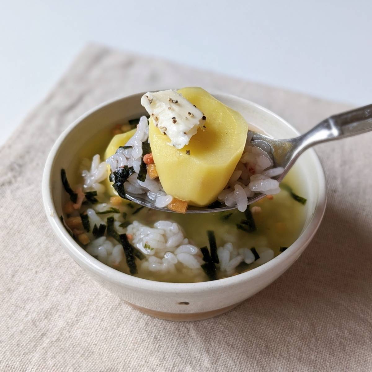 永谷園公式の「じゃがバター茶づけ」のレシピ