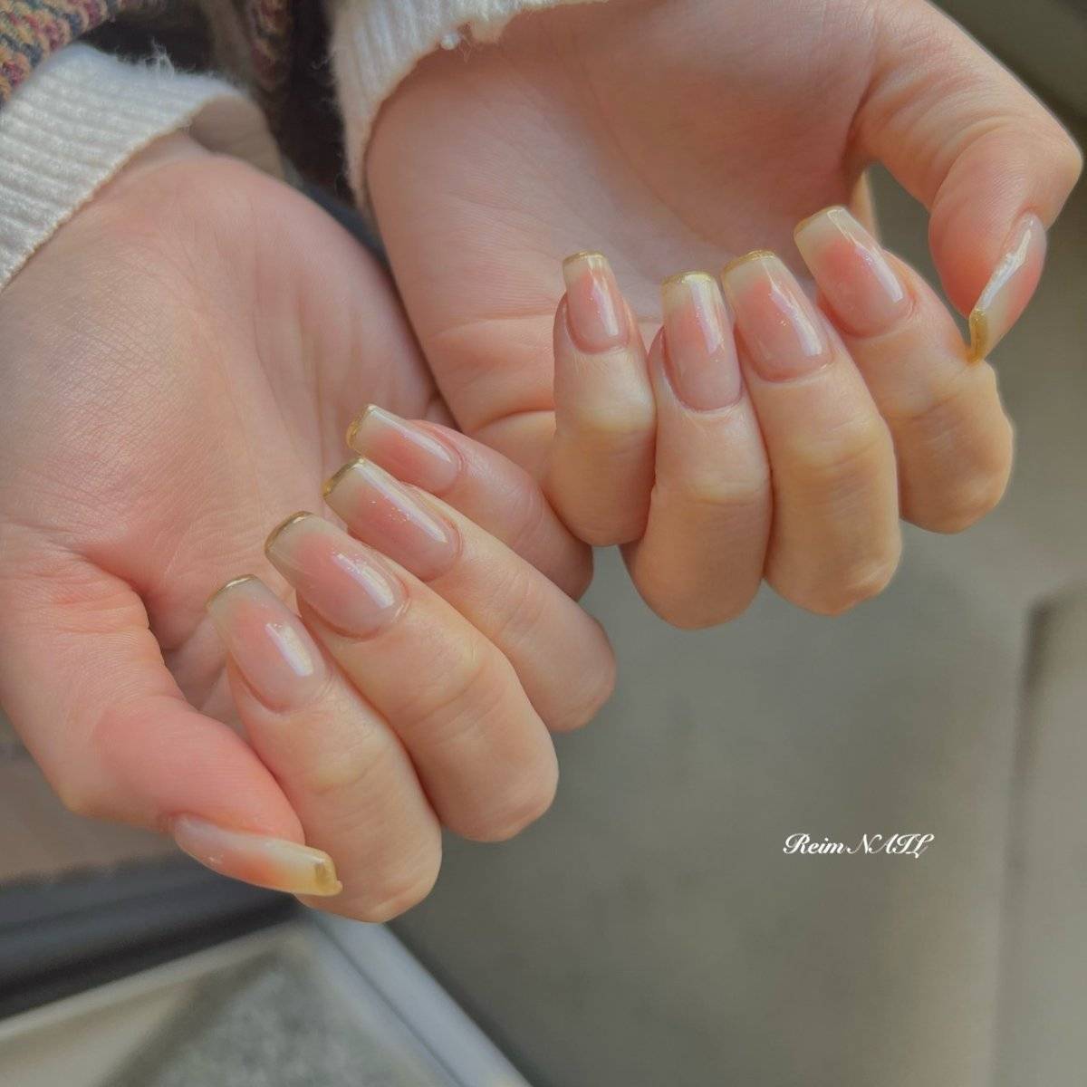 ピーチピンクネイル