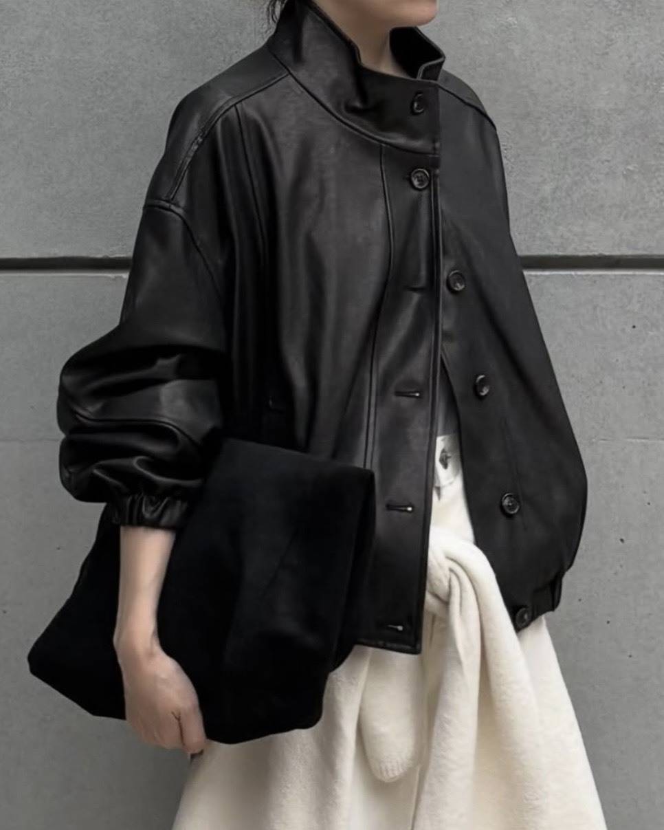 レザーブルゾンコーデ