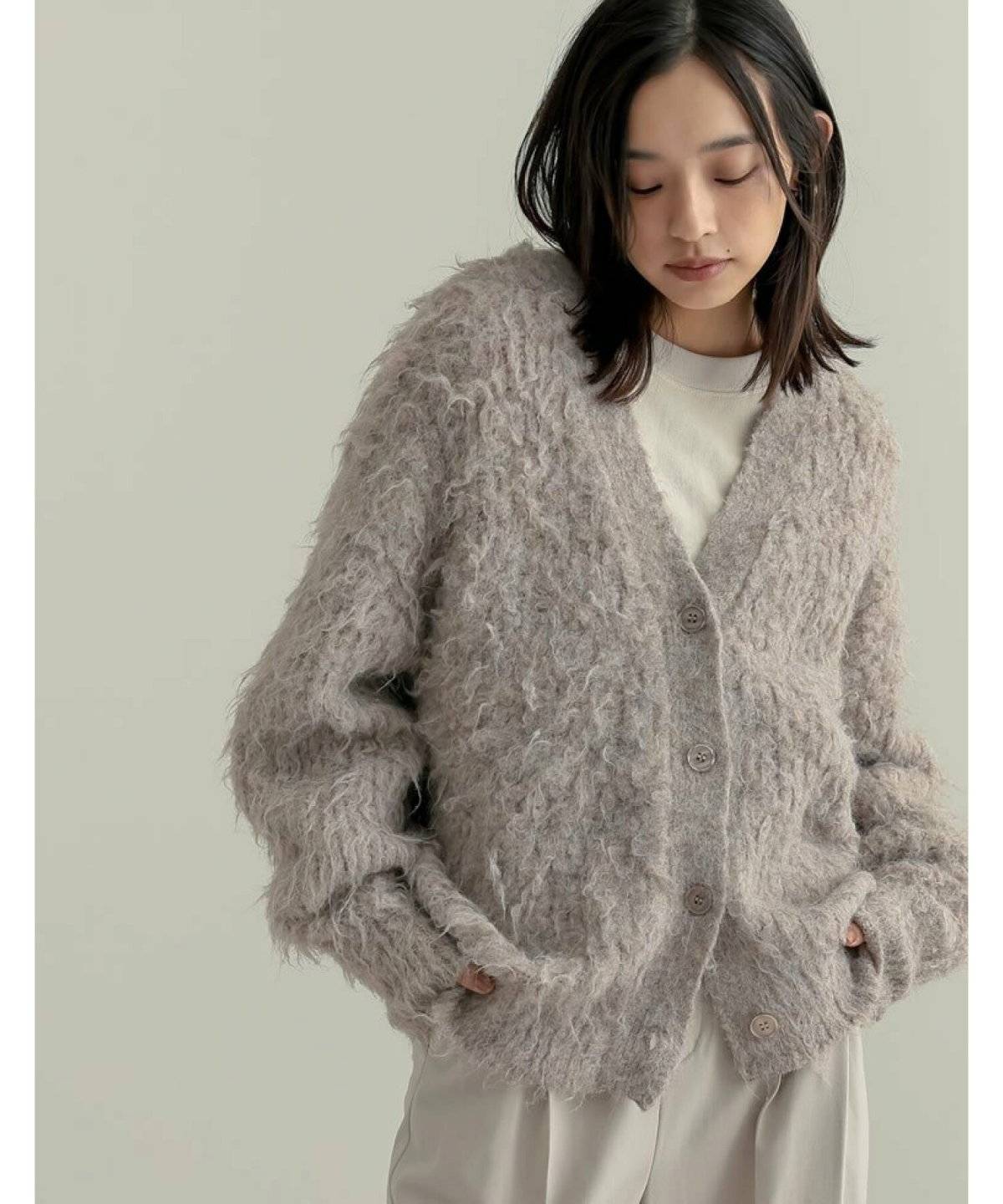 シャギーニットカーディガン