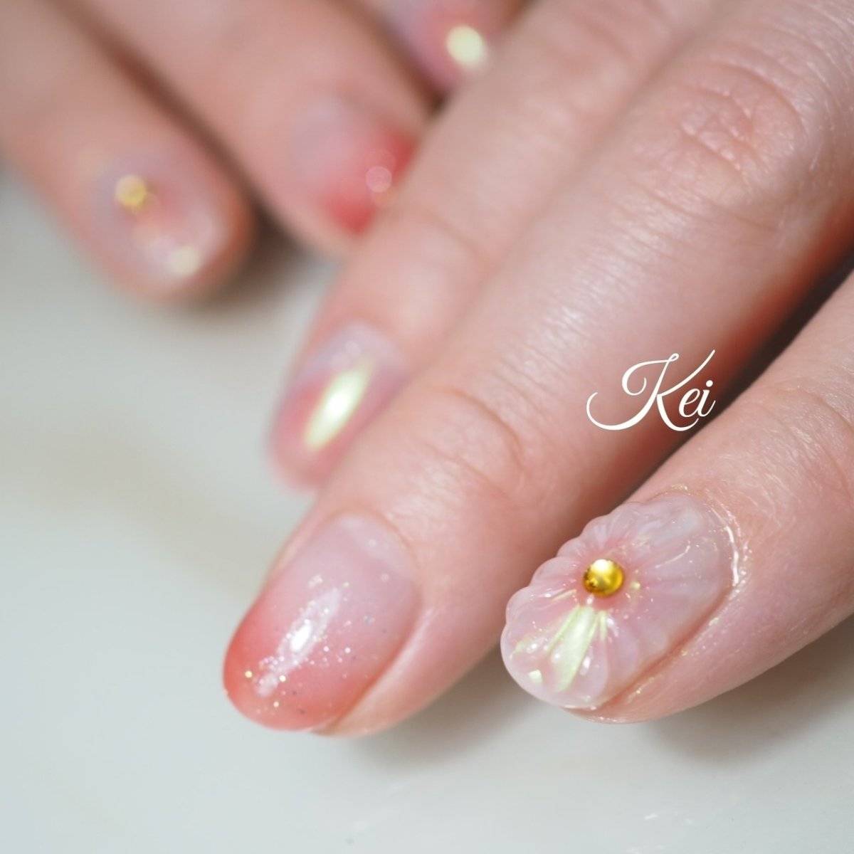 コーラルオレンジネイル