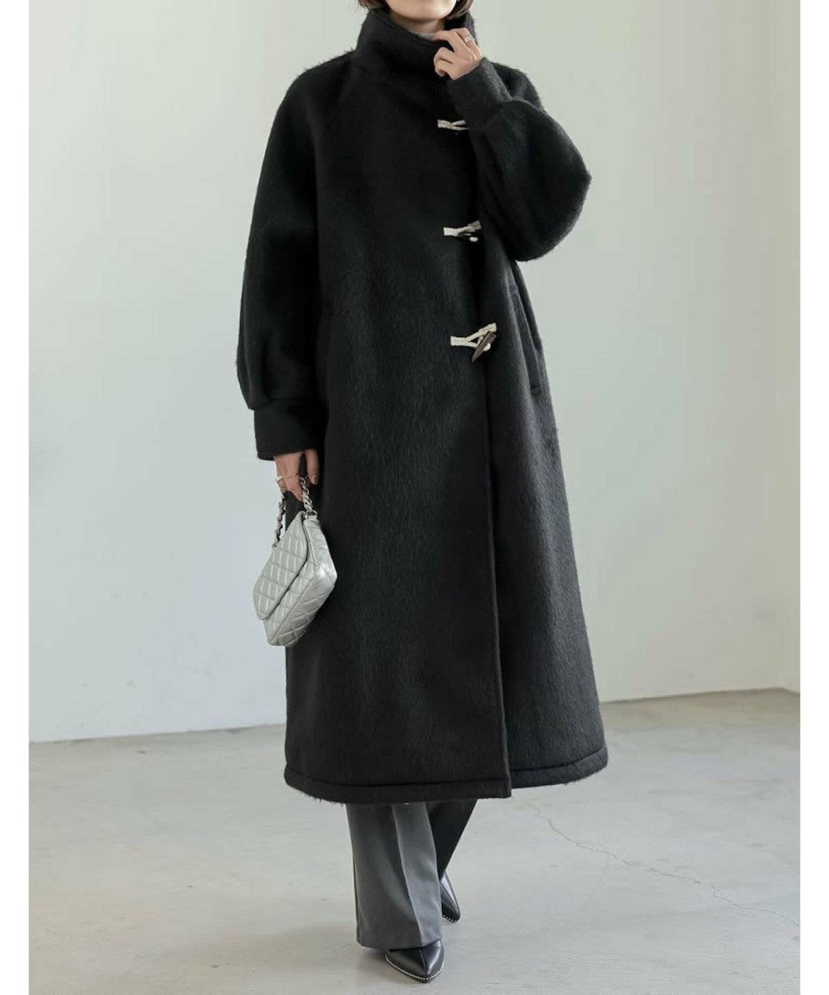 ロングダッフルコートコーデ