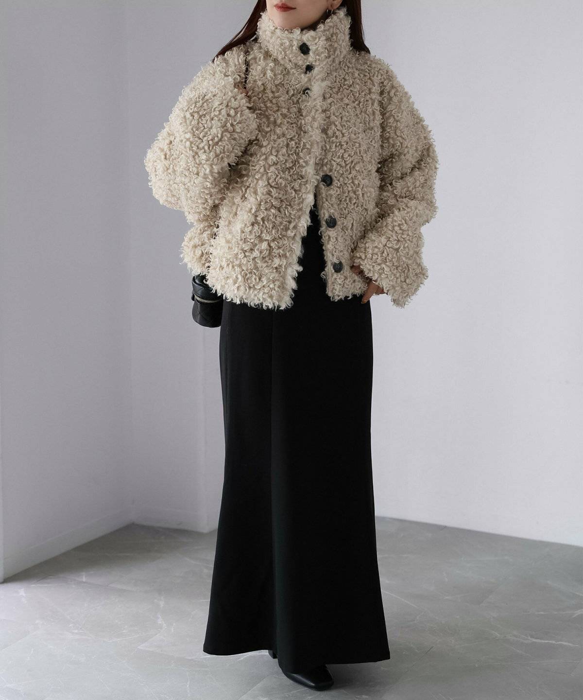 ファーコート×ジャンパースカート