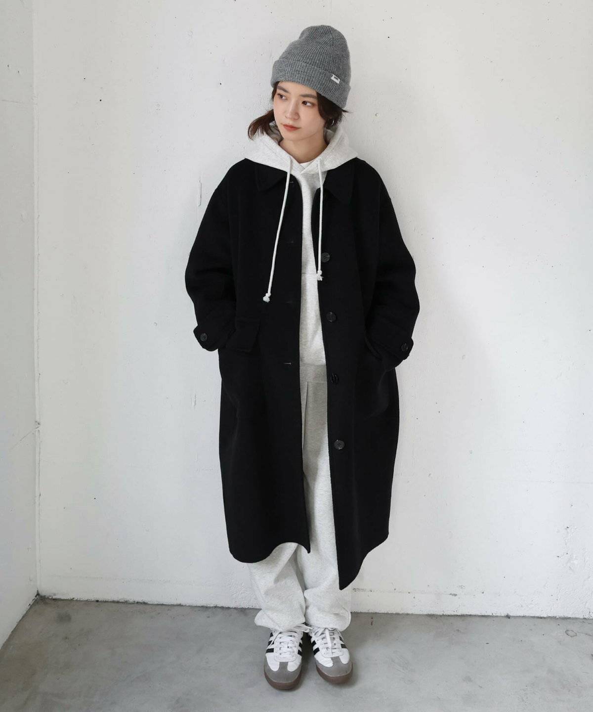 ロングコートコーデ