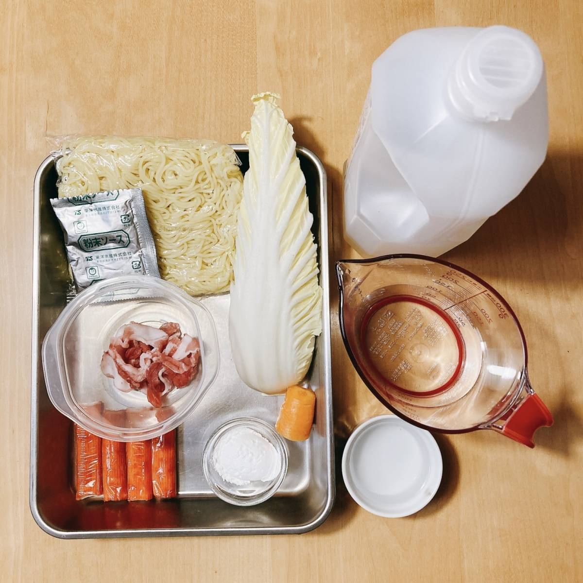 マルちゃん公式の「帆立と白菜のあんかけ塩焼そば」のレシピ