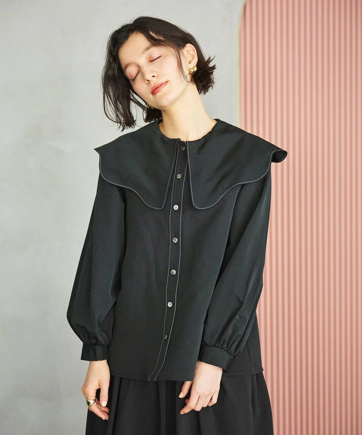 #Newans ウェービーカラーブラウス