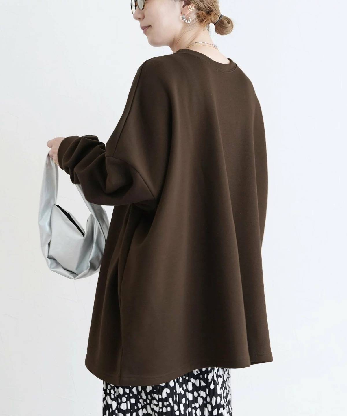 reca 裏起毛ボリューム袖・ゆったり薄手スウェット