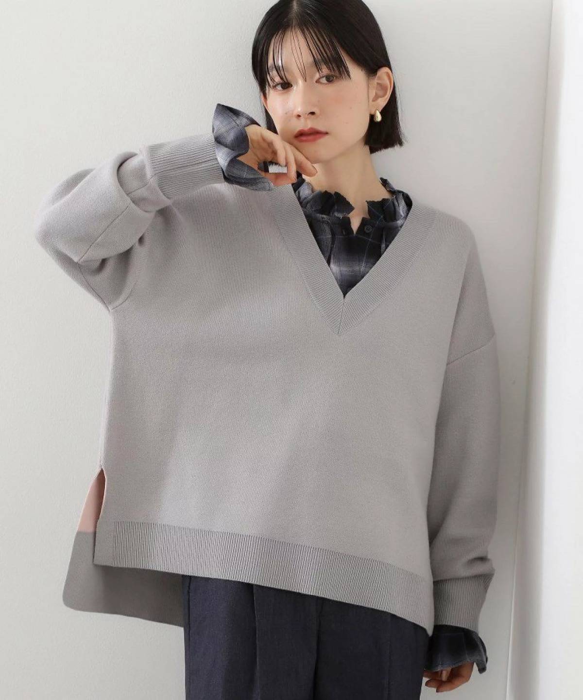 THE SHOP TK ゆったり サイドスリットニット