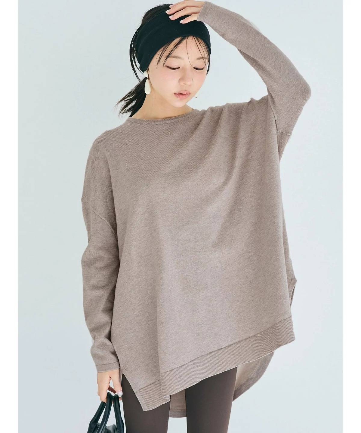 coca クルーネックニットチュニック