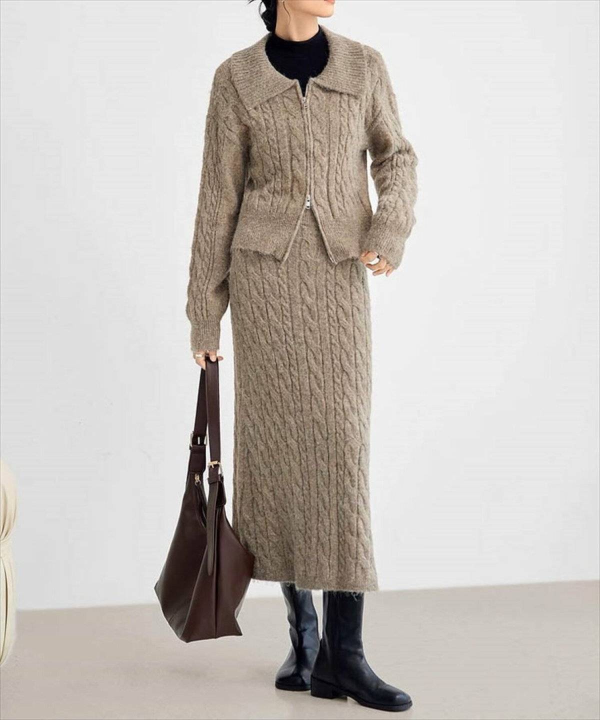 冬コーデの女性