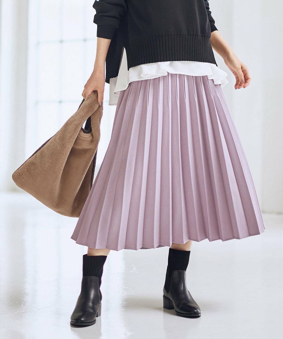 冬コーデの女性