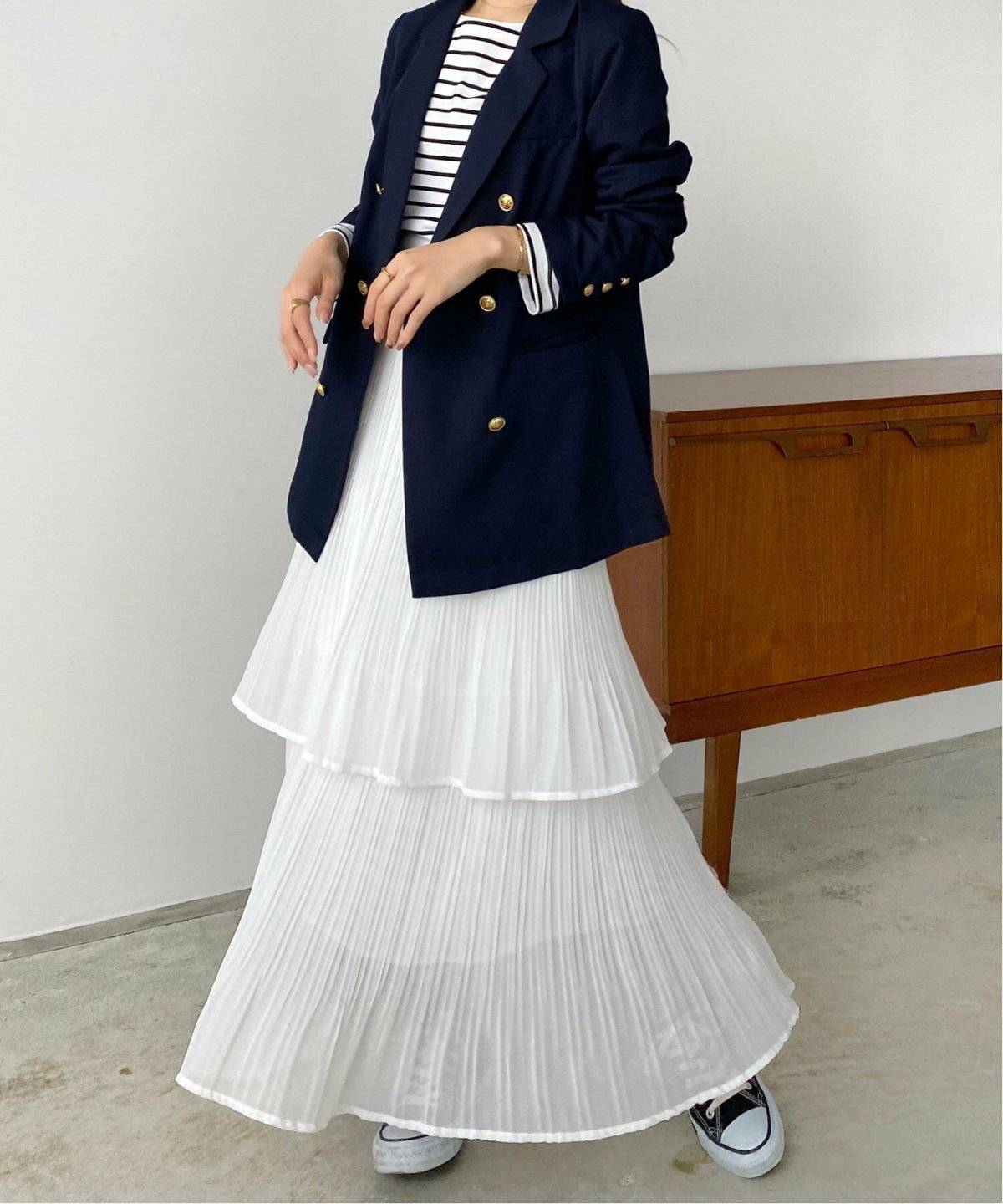 プリーツスカートコーデ