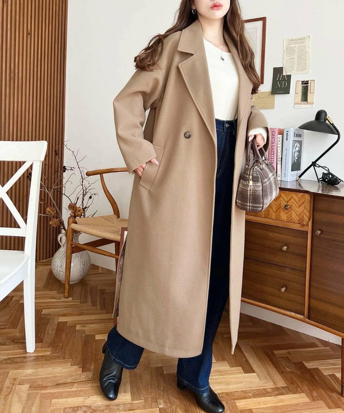 チェスターコート×セーター