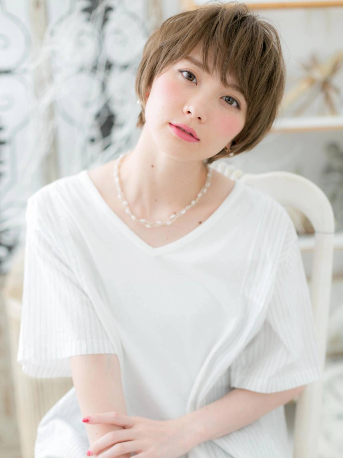 やわらかカラーのレイヤーショート