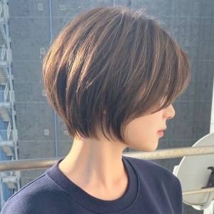  シンプル丸みショート 