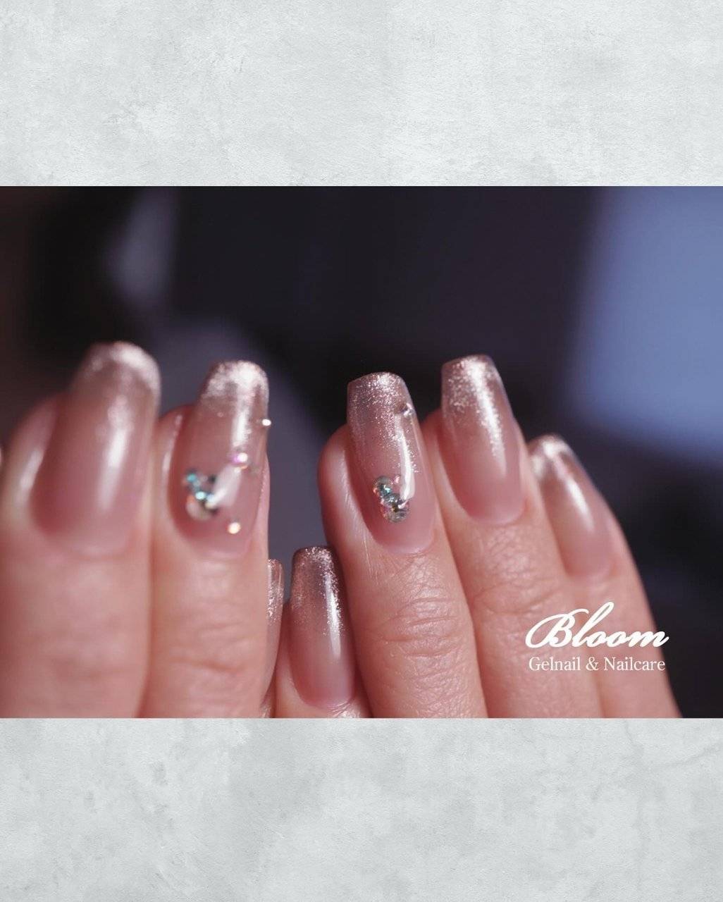 ピンクゴールドネイル