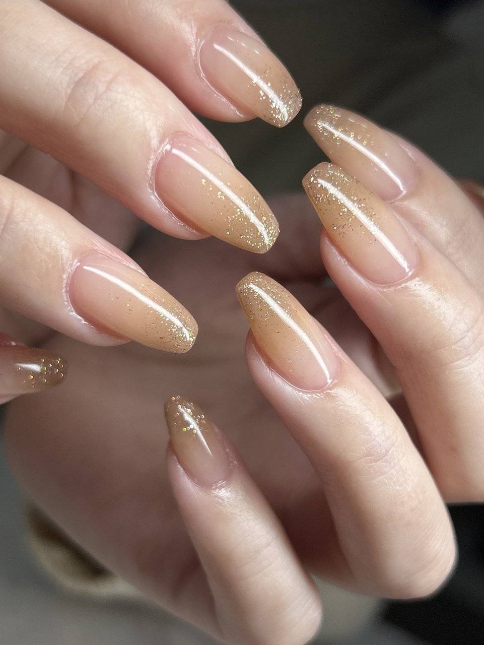 オレンジベージュネイル