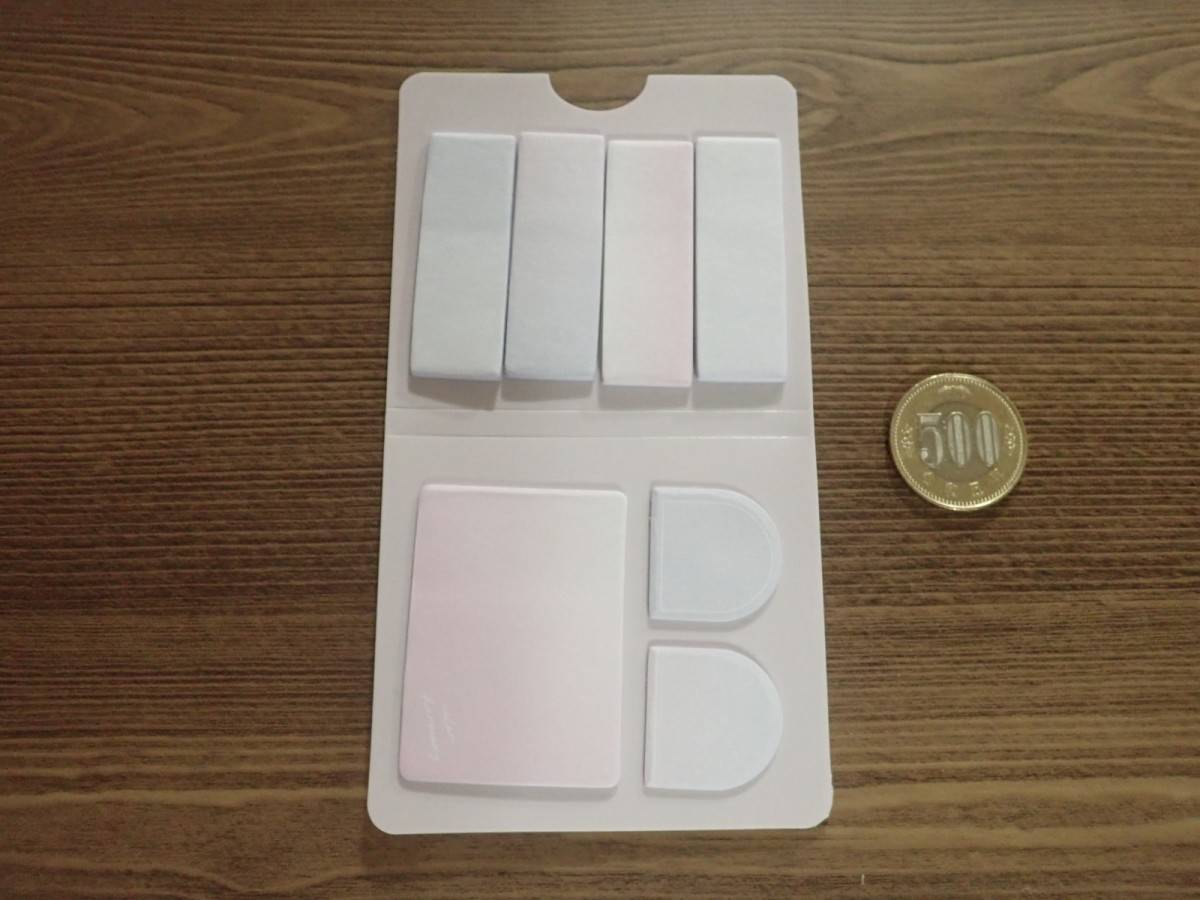 ダイソーのファイル風ふせん(CHM、パープル&グレー、90枚)