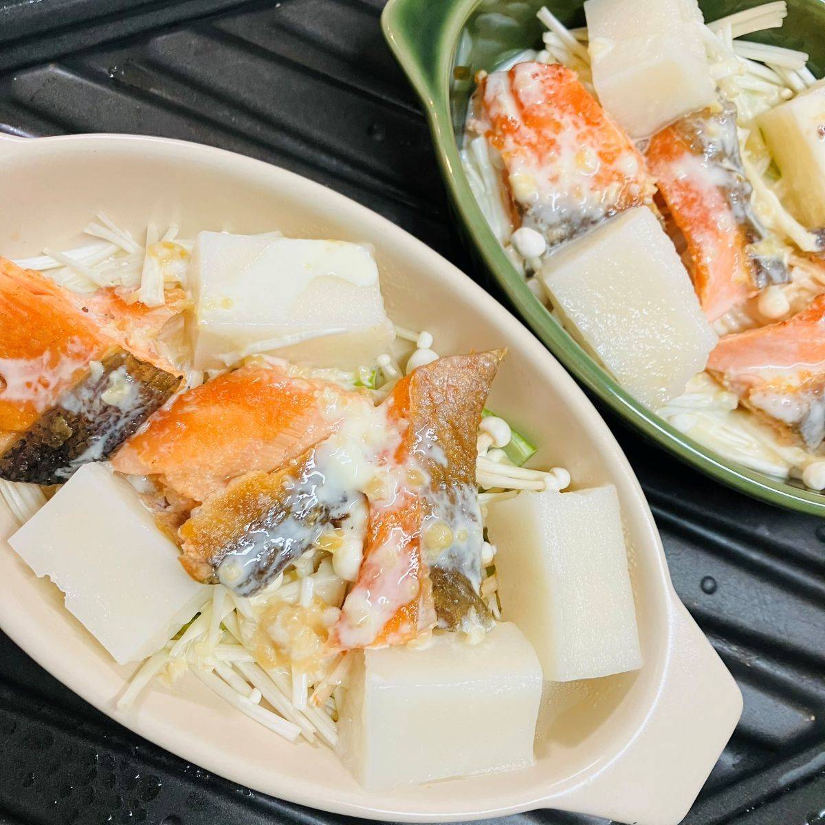 サトウ食品公式の「もちとタラの味噌マヨ焼き」のレシピ